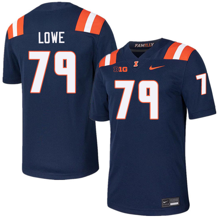 #79 Vederian Lowe Illinois Fighting Illini Football Jersey,Uniforms-Navy